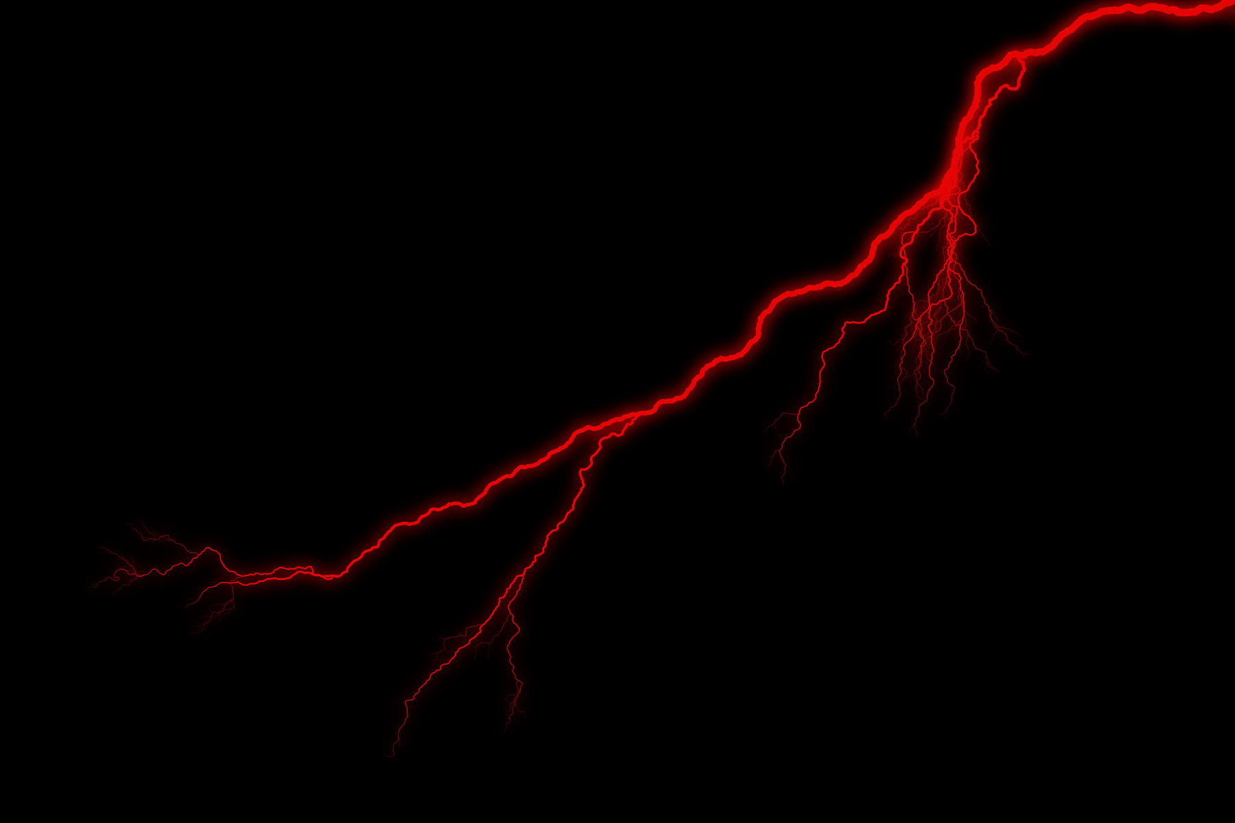 Single Red Lightening Strike - Storm